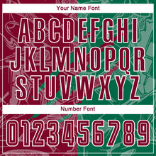 Загрузить изображение в средство просмотра галереи, Custom Graffiti Pattern Maroon-Kelly Green Scratch Sublimation Soccer Uniform Jersey