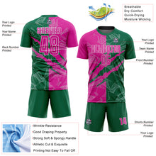 Загрузить изображение в средство просмотра галереи, Custom Graffiti Pattern Deep Pink-Kelly Green Scratch Sublimation Soccer Uniform Jersey
