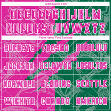 Загрузить изображение в средство просмотра галереи, Custom Graffiti Pattern Deep Pink-Kelly Green Scratch Sublimation Soccer Uniform Jersey