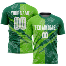 Laden Sie das Bild in den Galerie-Viewer, Custom Graffiti Pattern Aurora Green-Kelly Green Scratch Sublimation Soccer Uniform Jersey