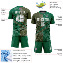 Charger l'image dans la galerie, Custom Graffiti Pattern Olive-Kelly Green Scratch Sublimation Soccer Uniform Jersey