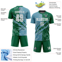 Charger l'image dans la galerie, Custom Graffiti Pattern Shadow Blue-Kelly Green Scratch Sublimation Soccer Uniform Jersey