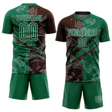 Загрузить изображение в средство просмотра галереи, Custom Graffiti Pattern Kelly Green-Brown Scratch Sublimation Soccer Uniform Jersey