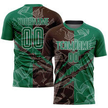 Загрузить изображение в средство просмотра галереи, Custom Graffiti Pattern Kelly Green-Brown Scratch Sublimation Soccer Uniform Jersey
