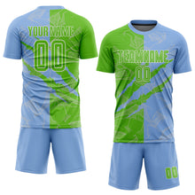 Загрузить изображение в средство просмотра галереи, Custom Graffiti Pattern Aurora Green-Light Blue Scratch Sublimation Soccer Uniform Jersey