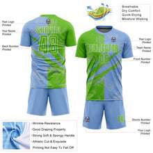 Загрузить изображение в средство просмотра галереи, Custom Graffiti Pattern Aurora Green-Light Blue Scratch Sublimation Soccer Uniform Jersey