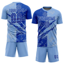 Загрузить изображение в средство просмотра галереи, Custom Graffiti Pattern Thunder Blue-Light Blue Scratch Sublimation Soccer Uniform Jersey