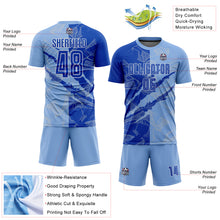 Загрузить изображение в средство просмотра галереи, Custom Graffiti Pattern Thunder Blue-Light Blue Scratch Sublimation Soccer Uniform Jersey
