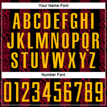 Laden Sie das Bild in den Galerie-Viewer, Custom Black Gold-Red Abstract Shape Sublimation Soccer Uniform Jersey