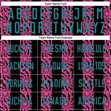 Laden Sie das Bild in den Galerie-Viewer, Custom Black Teal-Pink Abstract Shape Sublimation Soccer Uniform Jersey