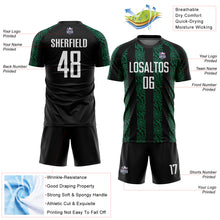 Charger l'image dans la galerie, Custom Black White-Kelly Green Abstract Shape Sublimation Soccer Uniform Jersey