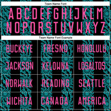 Laden Sie das Bild in den Galerie-Viewer, Custom Black Pink-Teal Abstract Shape Sublimation Soccer Uniform Jersey