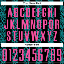 Laden Sie das Bild in den Galerie-Viewer, Custom Black Pink-Teal Abstract Shape Sublimation Soccer Uniform Jersey