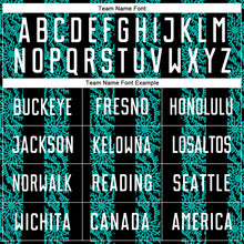 Charger l'image dans la galerie, Custom Black White-Aqua Abstract Shape Sublimation Soccer Uniform Jersey