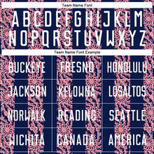 Load image into Gallery viewer, Custom Navy White-Medium Pink Abstract Shape Sublimation Soccer Uniform Jersey