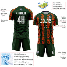 Load image into Gallery viewer, Custom Green White-Orange Abstract Shape Sublimation Soccer Uniform Jersey