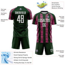 Load image into Gallery viewer, Custom Green White-Pink Abstract Shape Sublimation Soccer Uniform Jersey