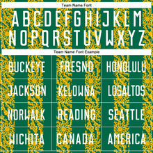 Load image into Gallery viewer, Custom Kelly Green White-Gold Abstract Shape Sublimation Soccer Uniform Jersey