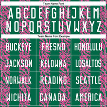 Load image into Gallery viewer, Custom Kelly Green White-Pink Abstract Shape Sublimation Soccer Uniform Jersey