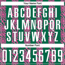 Load image into Gallery viewer, Custom Kelly Green White-Pink Abstract Shape Sublimation Soccer Uniform Jersey