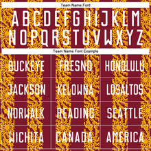 Загрузить изображение в средство просмотра галереи, Custom Crimson White-Gold Abstract Shape Sublimation Soccer Uniform Jersey