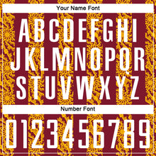 Загрузить изображение в средство просмотра галереи, Custom Crimson White-Gold Abstract Shape Sublimation Soccer Uniform Jersey