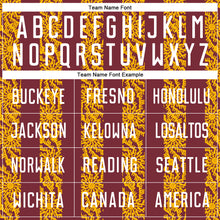 Charger l'image dans la galerie, Custom Burgundy White-Gold Abstract Shape Sublimation Soccer Uniform Jersey