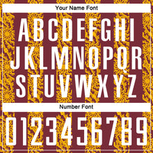 Charger l'image dans la galerie, Custom Burgundy White-Gold Abstract Shape Sublimation Soccer Uniform Jersey