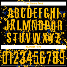 Laden Sie das Bild in den Galerie-Viewer, Custom Black Gold-Royal Abstract Fragment Art Sublimation Soccer Uniform Jersey