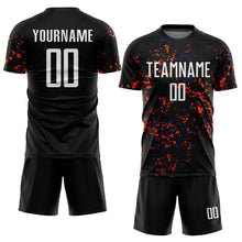 Загрузить изображение в средство просмотра галереи, Custom Black Orange-Royal Abstract Fragment Art Sublimation Soccer Uniform Jersey