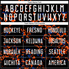 Загрузить изображение в средство просмотра галереи, Custom Black Orange-Royal Abstract Fragment Art Sublimation Soccer Uniform Jersey