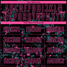 Laden Sie das Bild in den Galerie-Viewer, Custom Black Pink-Teal Abstract Fragment Art Sublimation Soccer Uniform Jersey