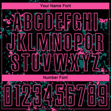 Laden Sie das Bild in den Galerie-Viewer, Custom Black Pink-Teal Abstract Fragment Art Sublimation Soccer Uniform Jersey