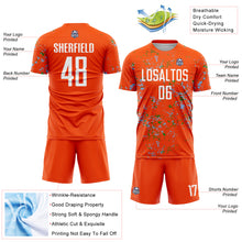 Charger l'image dans la galerie, Custom Orange Light Blue-Grass Green Abstract Fragment Art Sublimation Soccer Uniform Jersey