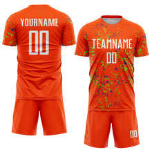Charger l'image dans la galerie, Custom Orange Neon Green-Thunder Blue Abstract Fragment Art Sublimation Soccer Uniform Jersey