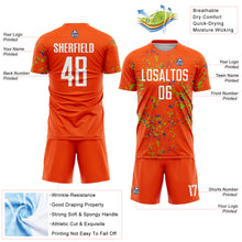 Charger l'image dans la galerie, Custom Orange Neon Green-Thunder Blue Abstract Fragment Art Sublimation Soccer Uniform Jersey
