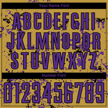 Laden Sie das Bild in den Galerie-Viewer, Custom Old Gold Purple-Black Abstract Fragment Art Sublimation Soccer Uniform Jersey