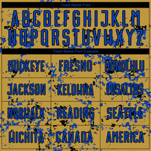 Laden Sie das Bild in den Galerie-Viewer, Custom Old Gold Thunder Blue-Black Abstract Fragment Art Sublimation Soccer Uniform Jersey