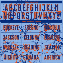 Laden Sie das Bild in den Galerie-Viewer, Custom Light Blue Royal-Orange Abstract Fragment Art Sublimation Soccer Uniform Jersey