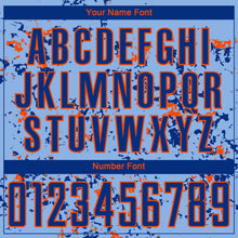 Laden Sie das Bild in den Galerie-Viewer, Custom Light Blue Royal-Orange Abstract Fragment Art Sublimation Soccer Uniform Jersey