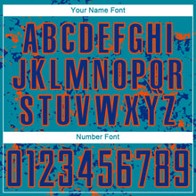 Laden Sie das Bild in den Galerie-Viewer, Custom Teal Royal-Orange Abstract Fragment Art Sublimation Soccer Uniform Jersey