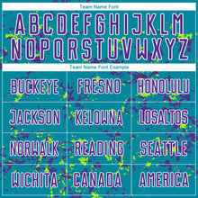 Загрузить изображение в средство просмотра галереи, Custom Teal Purple-Neon Green Abstract Fragment Art Sublimation Soccer Uniform Jersey