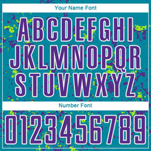 Загрузить изображение в средство просмотра галереи, Custom Teal Purple-Neon Green Abstract Fragment Art Sublimation Soccer Uniform Jersey