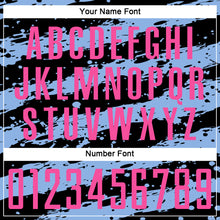 Laden Sie das Bild in den Galerie-Viewer, Custom Black Pink-Light Blue Splash Sublimation Soccer Uniform Jersey