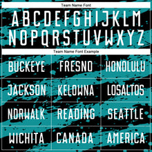 Load image into Gallery viewer, Custom Black White-Teal Splash Sublimation Soccer Uniform Jersey