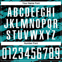 Load image into Gallery viewer, Custom Black White-Teal Splash Sublimation Soccer Uniform Jersey