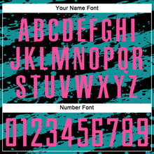 Laden Sie das Bild in den Galerie-Viewer, Custom Black Pink-Teal Splash Sublimation Soccer Uniform Jersey