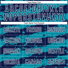 Laden Sie das Bild in den Galerie-Viewer, Custom Navy Teal-White Splash Sublimation Soccer Uniform Jersey