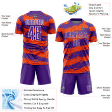 Загрузить изображение в средство просмотра галереи, Custom Purple Orange-White Splash Sublimation Soccer Uniform Jersey