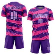 Загрузить изображение в средство просмотра галереи, Custom Purple Pink-White Splash Sublimation Soccer Uniform Jersey
